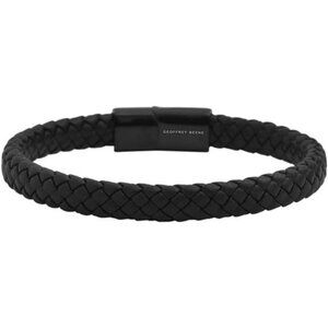 Men's Braided Genuine Leather Bracelet with Stainless Steel